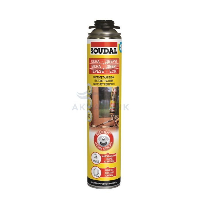Пена Soudal Желтая пистолетная 50 12*750мл 113986