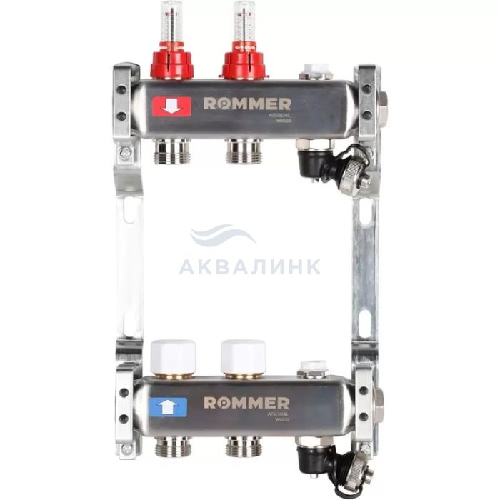 Группа коллекторная ROMMER с расходомерами, с клапаном вып. воздуха и сливом RMS 1201