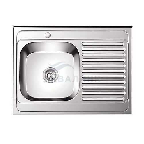 Мойка накладная 80х60 (0,8х180) Ledeme L98060-L левая чаша с сифоном 