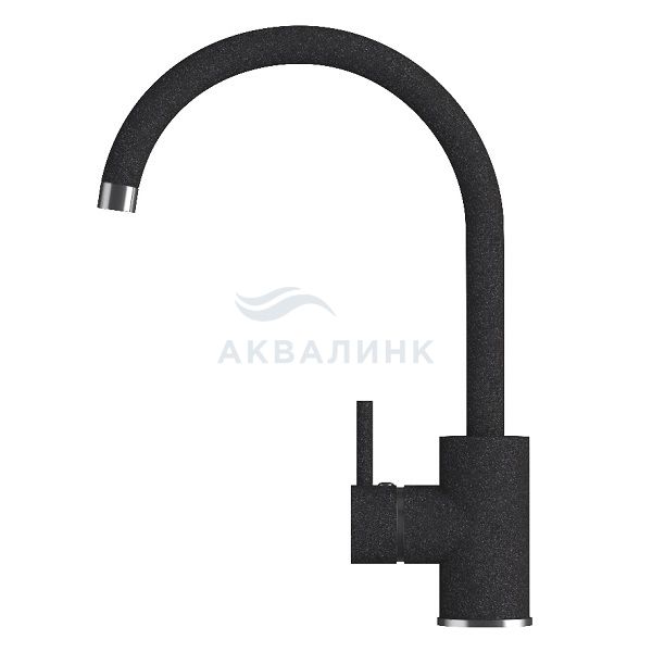 Смеситель для кухни Polygran 16 Элара в тон мойки черный