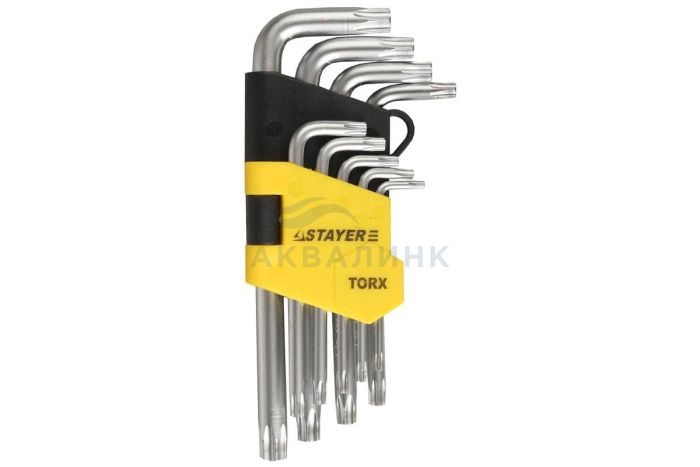 Набор ключей имбусовых STAYER Master, короткие, Т10-Т50 мм (2743-H9)