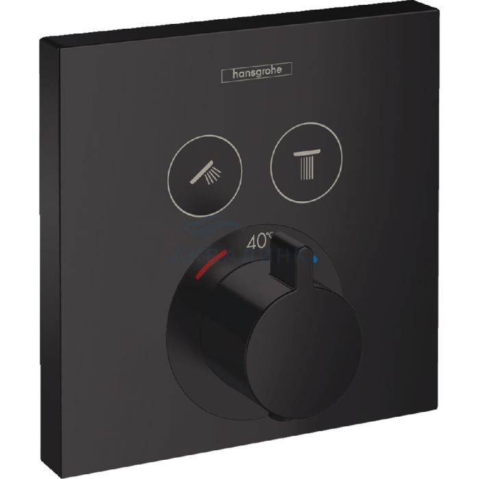 Смеситель для душа Hansgrohe ShowerSelect термостатический, внешняя часть, матовый чёрный 15763670