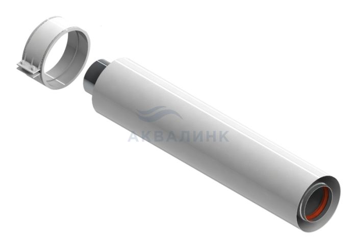 Элемент дымохода  STOUT DN60/100 труба коаксиальная, уплотнения и хомут