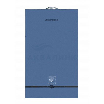 Котел газовый MIZUDO GB M24Т pro 24 кВт, 2 контура, OT,сенсорная панель, голубая