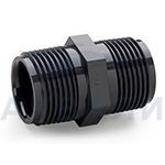 Ниппель резьбовой Plimat ПВХ (PVC-U) с наружной резьбой 1/2", PN10
