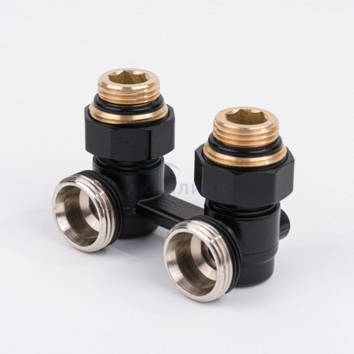 Узел нижнего подключения Delta угловой G 3/4 x 1/2 D=50 MM Ral 9005