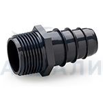 Штуцер резьбовой Plimat конический ПВХ (PVC-U) с наружной резьбой на шланг 1/2" х D 12-17, PN10