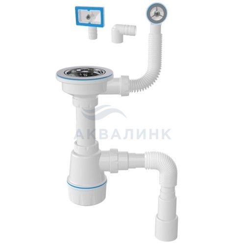 Сифон Zegor М103-4 3-1/2" с двумя переливами без отвода 