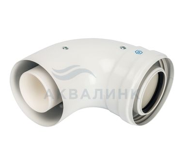 Элемент дымохода STOUT конденсационное колено 90°/адаптер 90° DN60/100 м/п PP-FE (совместим. с Baxi,Viessmann)