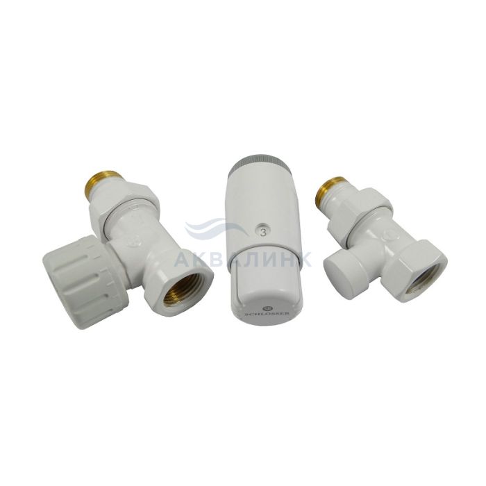 Комплект проходной Schlosser белый DN15 GZ1/2 x GW1/2 с головкой Мини M30x1,5 602200057 