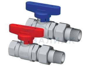 Кран шаровой Far 1/2' ВР-американка, хром бабочка синяя FS307912BC