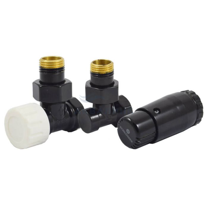 Комплект угловой Черный с головкой Мини M30x1,5 DN 15 GZ1/2 x GW1/2 602200056 Ral 9005 