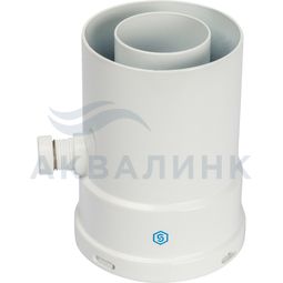 Элемент дымохода STOUT конденсатосборник вертик.  DN60/100, п/м уплотнения