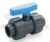 Кран шаровой ПВХ клеевой (PVC U) двухходовой, разборный, Ø025, DN20, PN10