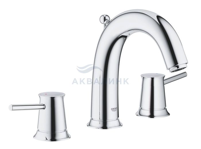 Смеситель для раковины GROHE BauClassic на 3 отверстия,  хром 20470000