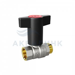 Кран шаровой LD Pride с пластиковой T-ручкой, в/н 1/2"