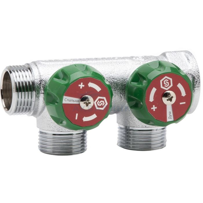Коллектор Stout регулирующий 3/4", 2 отвода 3/4" ЕК