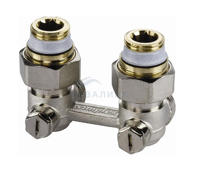 Узел нижнего подключения Standard Line E1/50 угловой, 1/2x3/4" c ниппелями 1/2" F10013