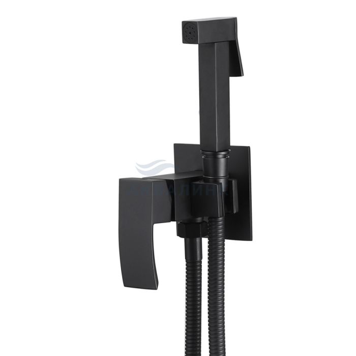 Смеситель для биде ABBER Wasserfall AF8625B с гигиеническим душем, черный матовый