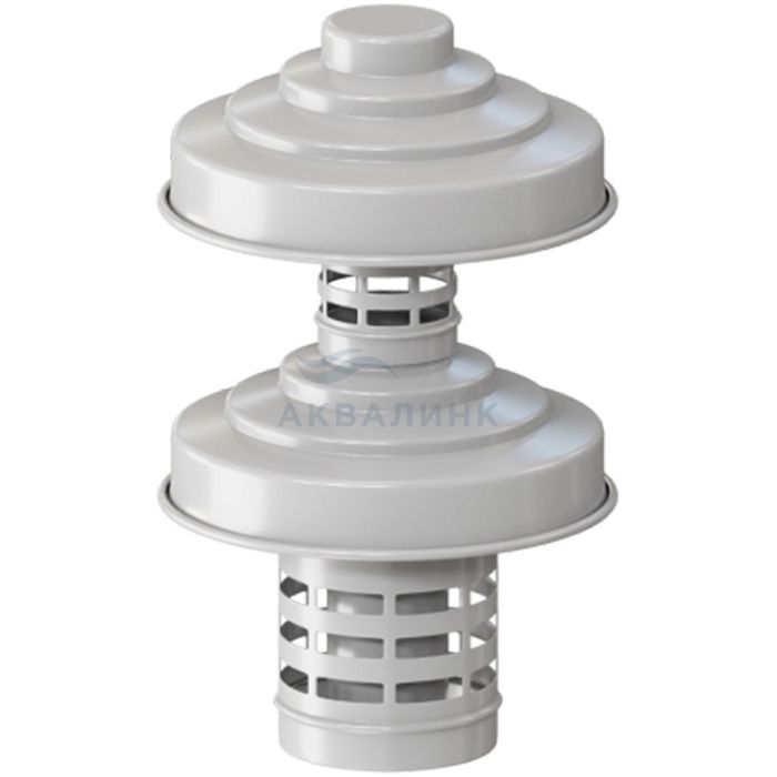 Оголовок ROMMER с ветрозащитой D 60/100 БЕЛЫЙ Алюминий RCA-6010-000334)